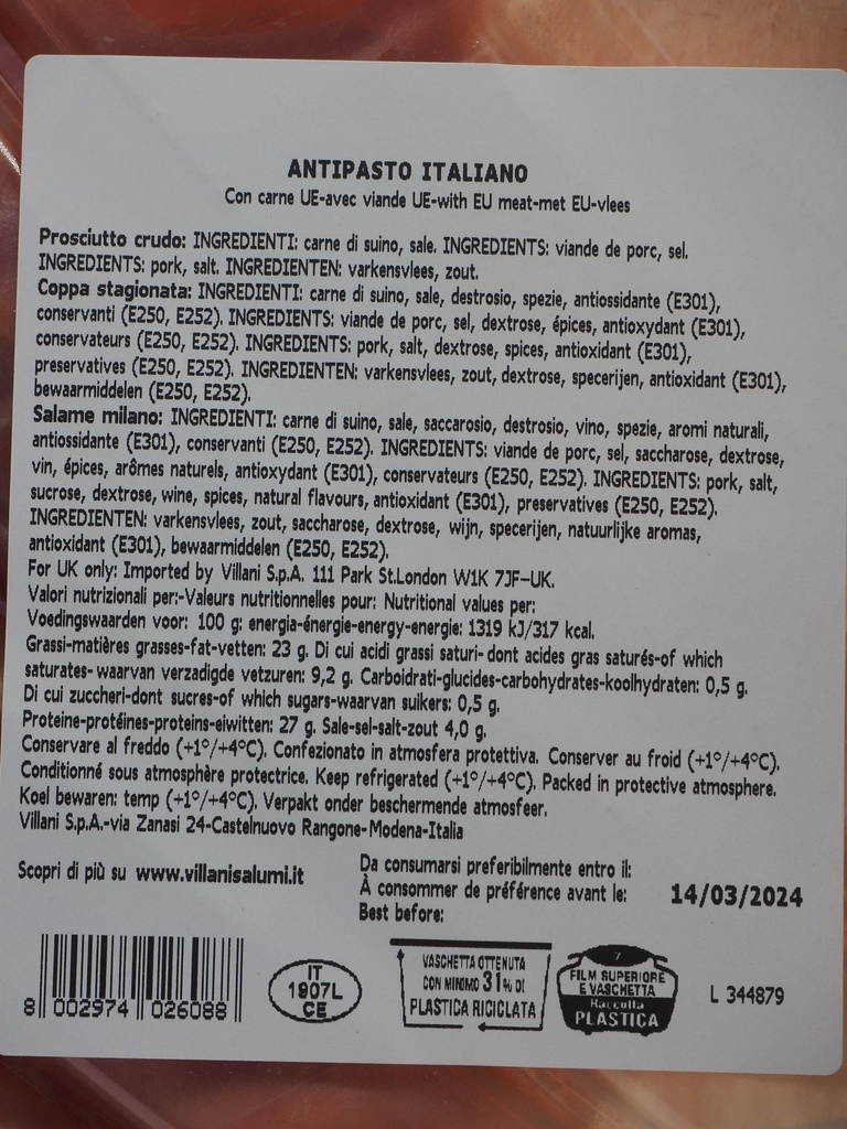 Antipasto italiano Aufschnitt