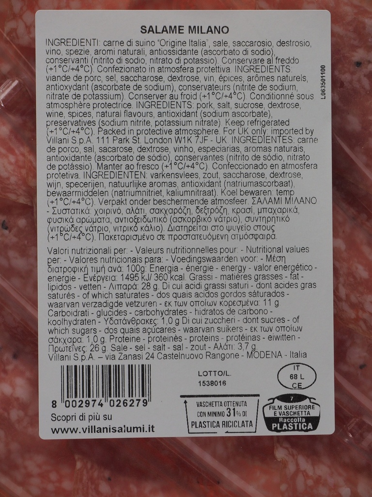 Salami Milano Aufschnitt