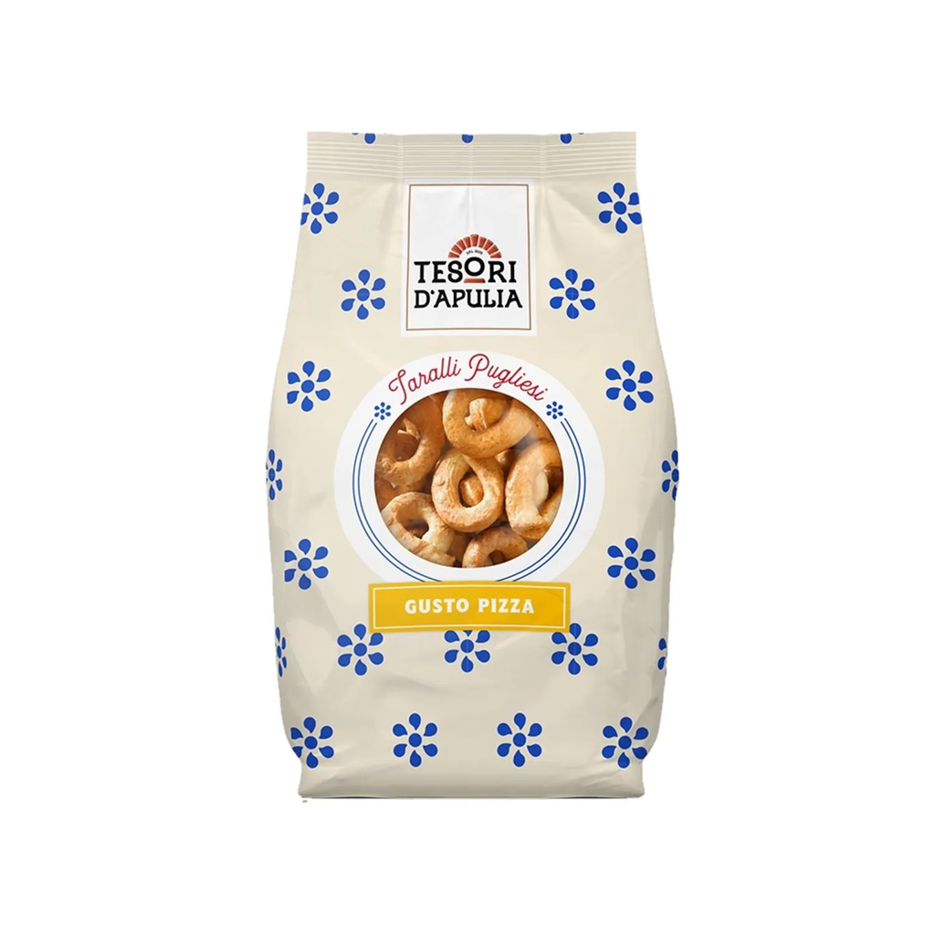 Taralli Gusto Pizza von Tesori d’Apulia – italienisches Knabbergebäck, 400 g
