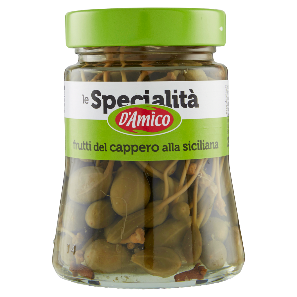 D’Amico Frutti del Cappero alla Siciliana 290 g – Kapernfrüchte im Glas