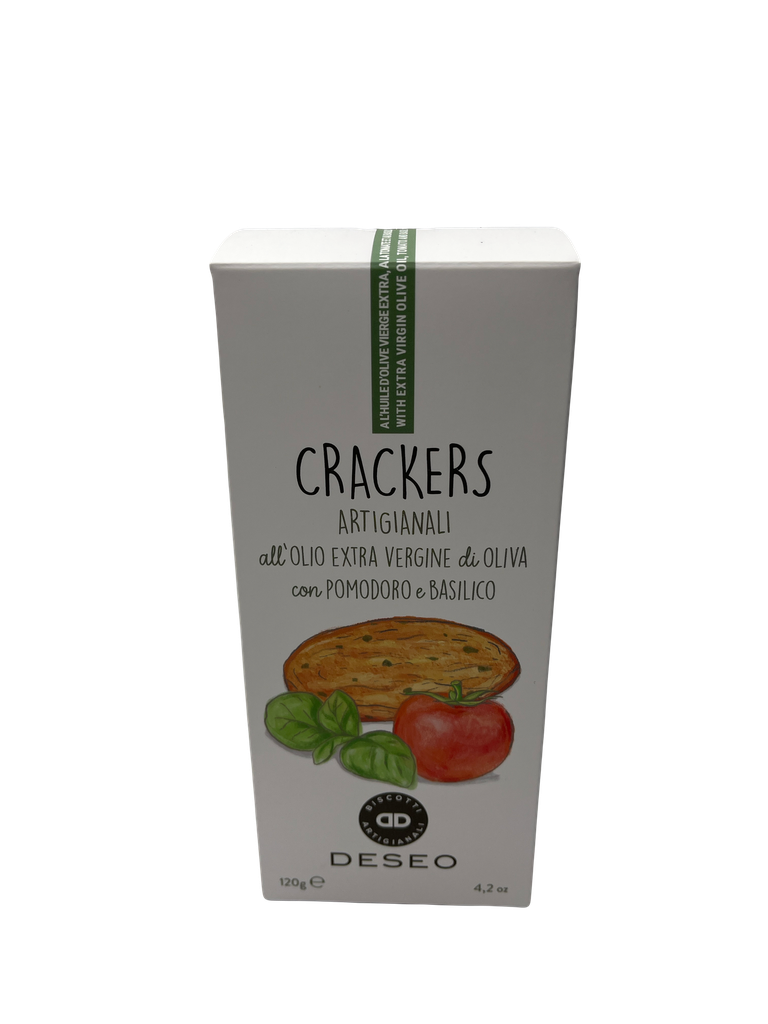Deseo Cracker m. nativ. Olivenöl extra,Tomaten, Basilkum