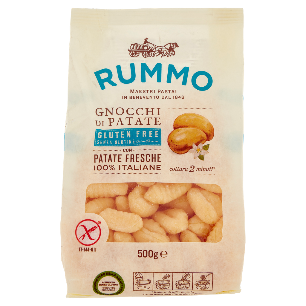 Rummo Gnocchi di Patate glutenfrei – geriffelte Kartoffelgnocchi, 500 g