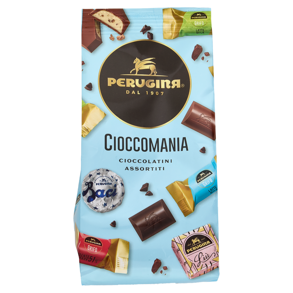 Perugina Grifo Cioccomania, gemischte Schokoladenpralinen mit Milch- und Zartbitterschokolade, 180 g
