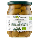 Bio Gustiamo Olive Bella di Cerignola 550 g – olive verdi intere biologiche in salamoia