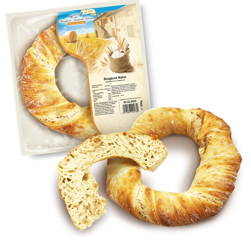Ringbrot Natur von Panificio Italiano Veritas, italienisches Weißbrot zum Aufbacken, 500 g