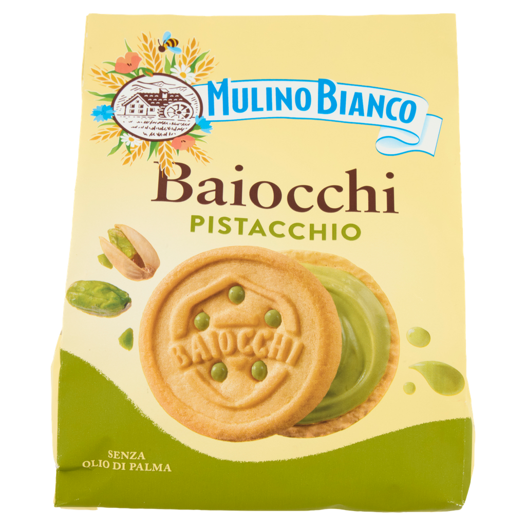 Mulino Bianco Baiocchi Pistacchio 240 g – Kekse mit Pistaziencreme