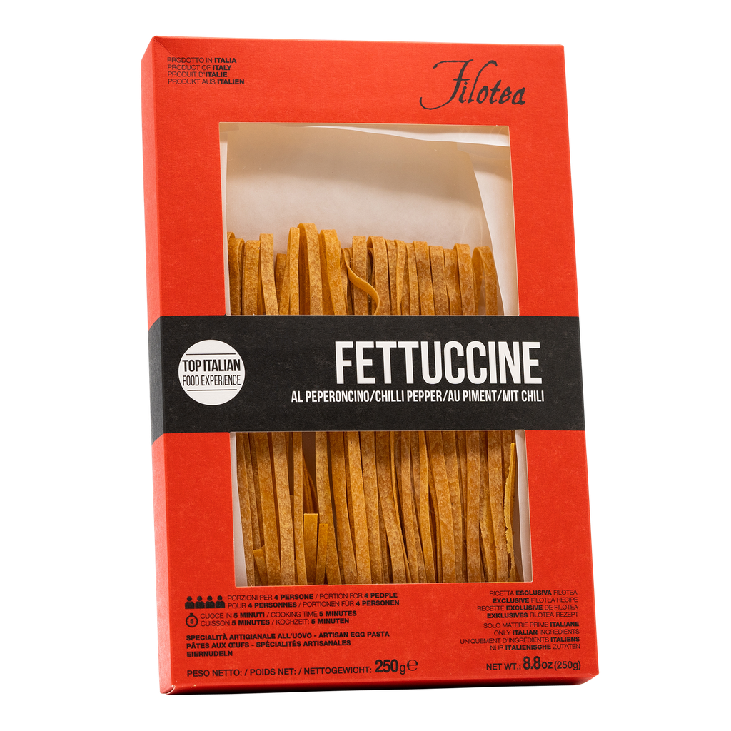 Filotea Fettuccine Peperoncino – pikante Eierpasta mit Chili, 250 g