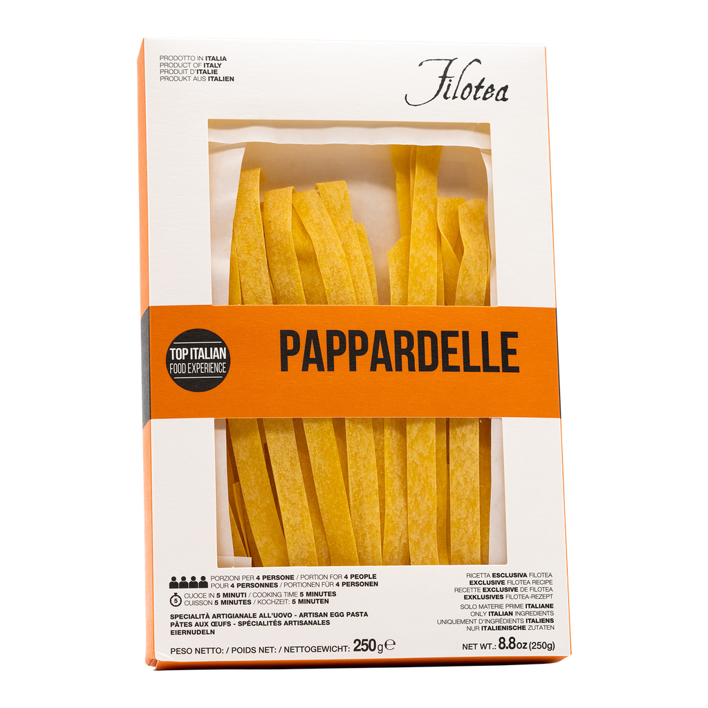 Filotea Pappardelle – breite italienische Eierbandnudeln, 250 g