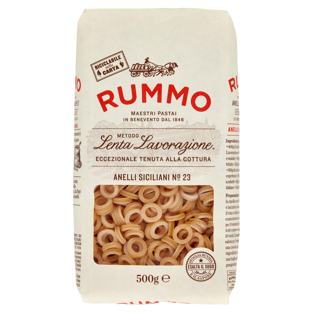 Rummo Anelli Siciliani Nr. 23 – sizilianische Ringnudeln aus Hartweizengrieß, 500 g
