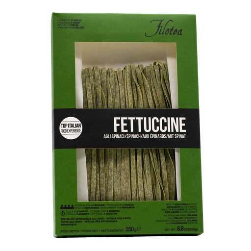 Filotea Fettuccine Spinaci – grüne Eierbandnudeln mit Spinat, 250 g